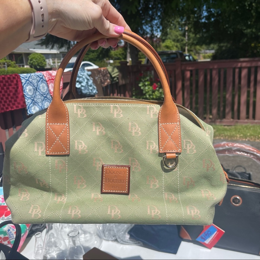 DOONEY & BOURKE DB MONOGRAM FABRIC SATCHEL HANDBAG